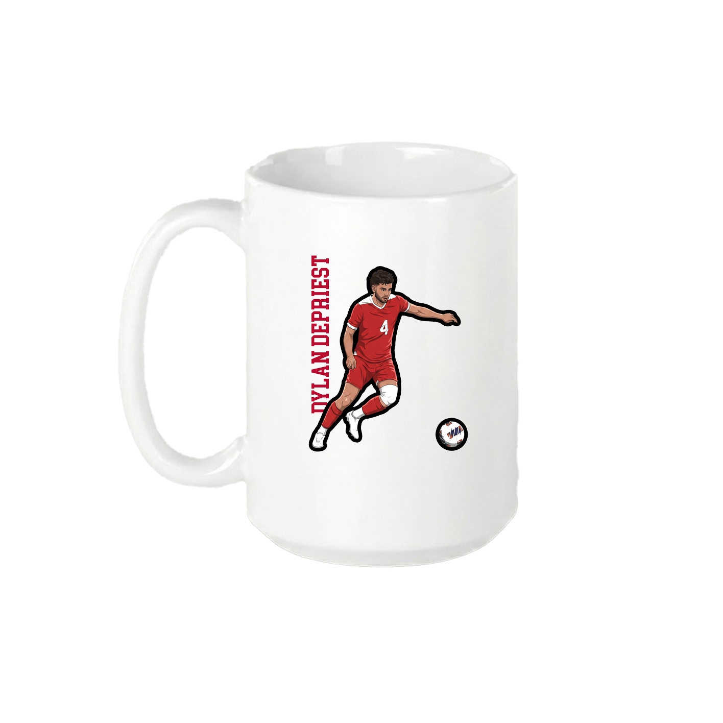 15oz Coffee Mug — Name Vertical in White