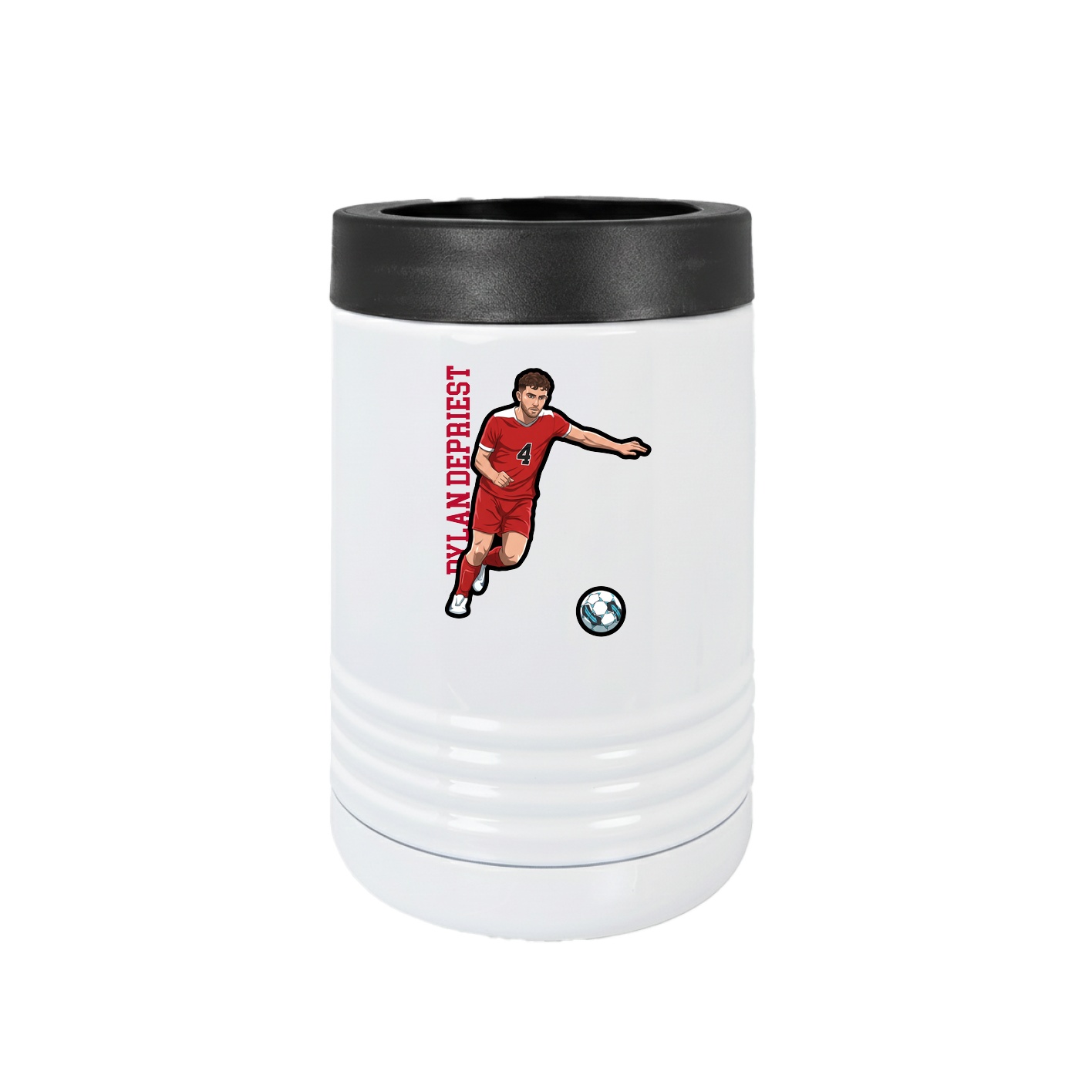 Beverage Holder — Name Vertical in White