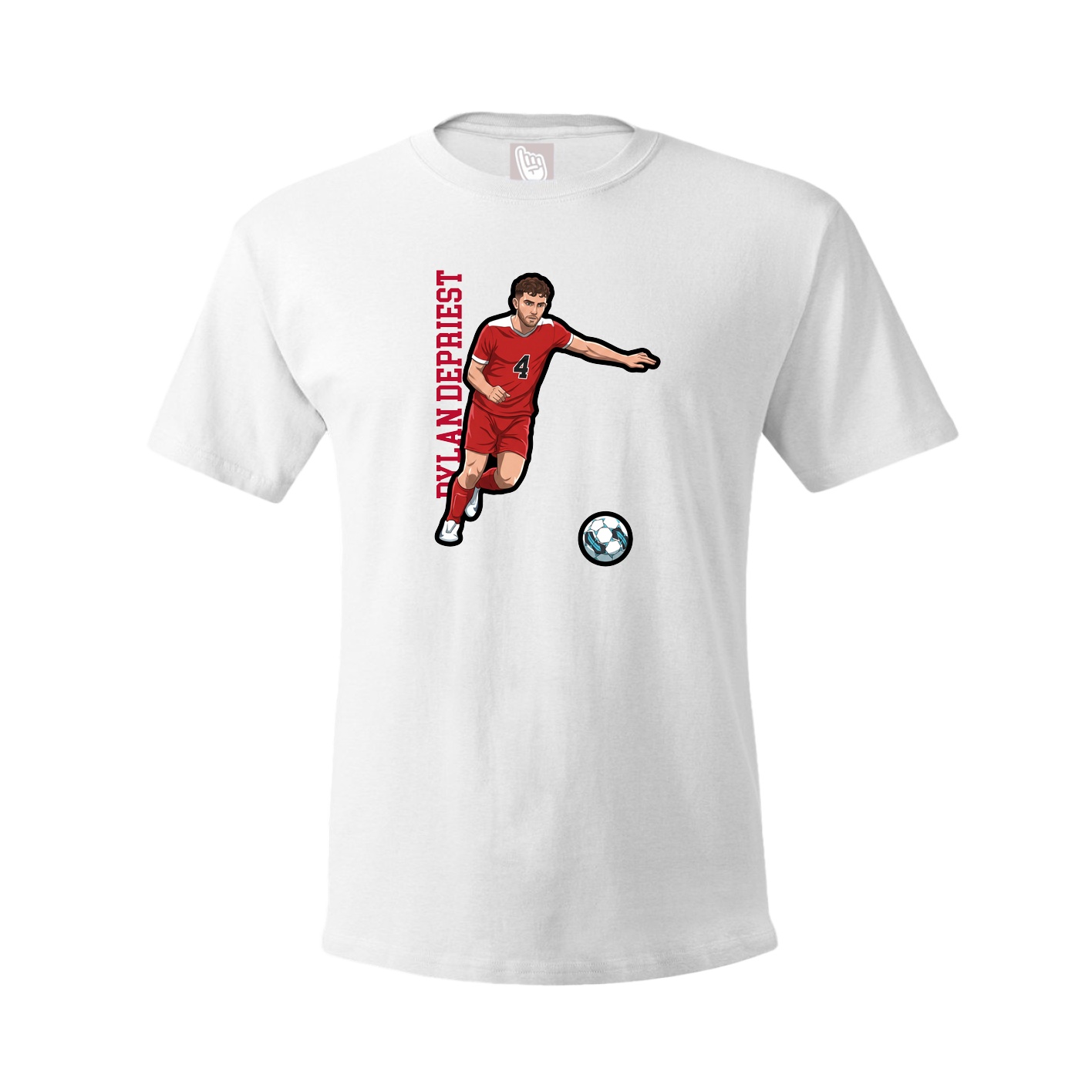 Tee — Name Vertical in White