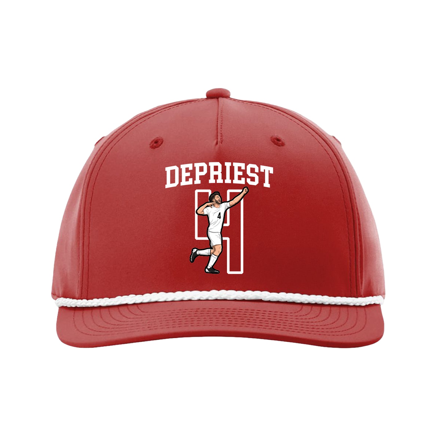 Five-Panel Classic Rope Cap — Shirsey in Red