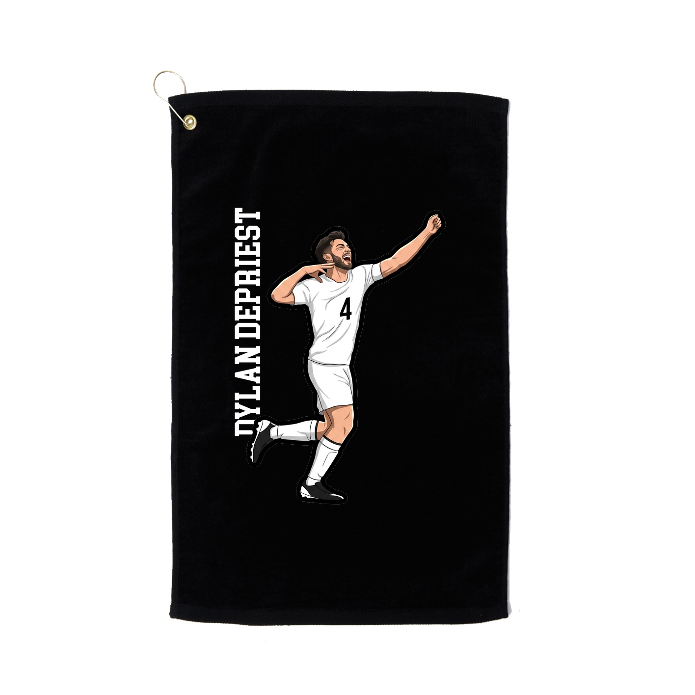 Golf Towel — Name Vertical in Black