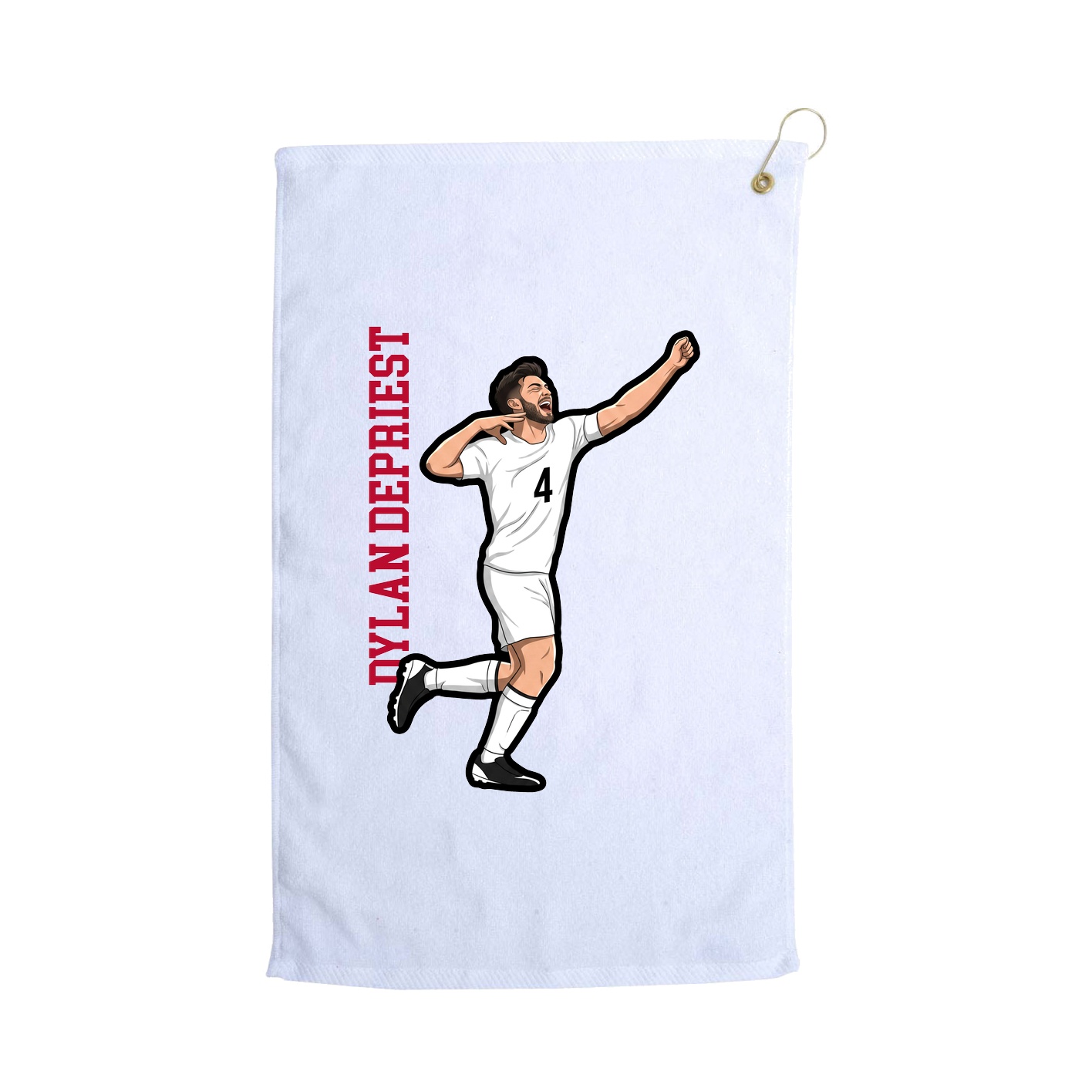 Golf Towel — Name Vertical in White