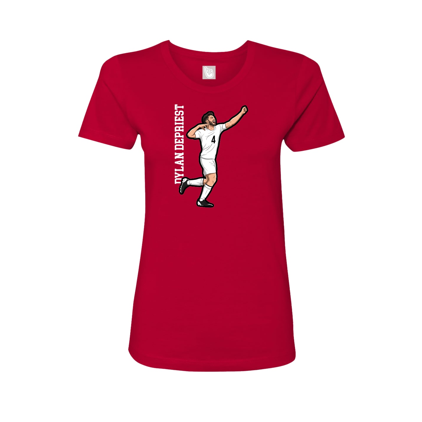 Womens Tee — Name Vertical in Red