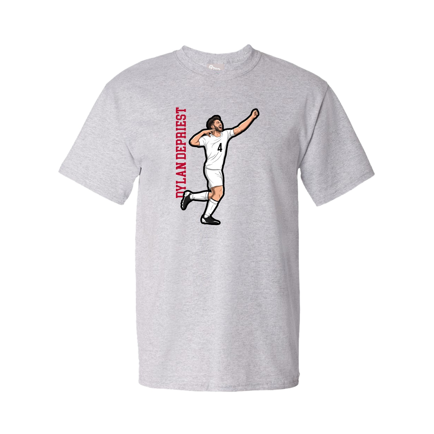 Youth Tee — Name Vertical in Grey