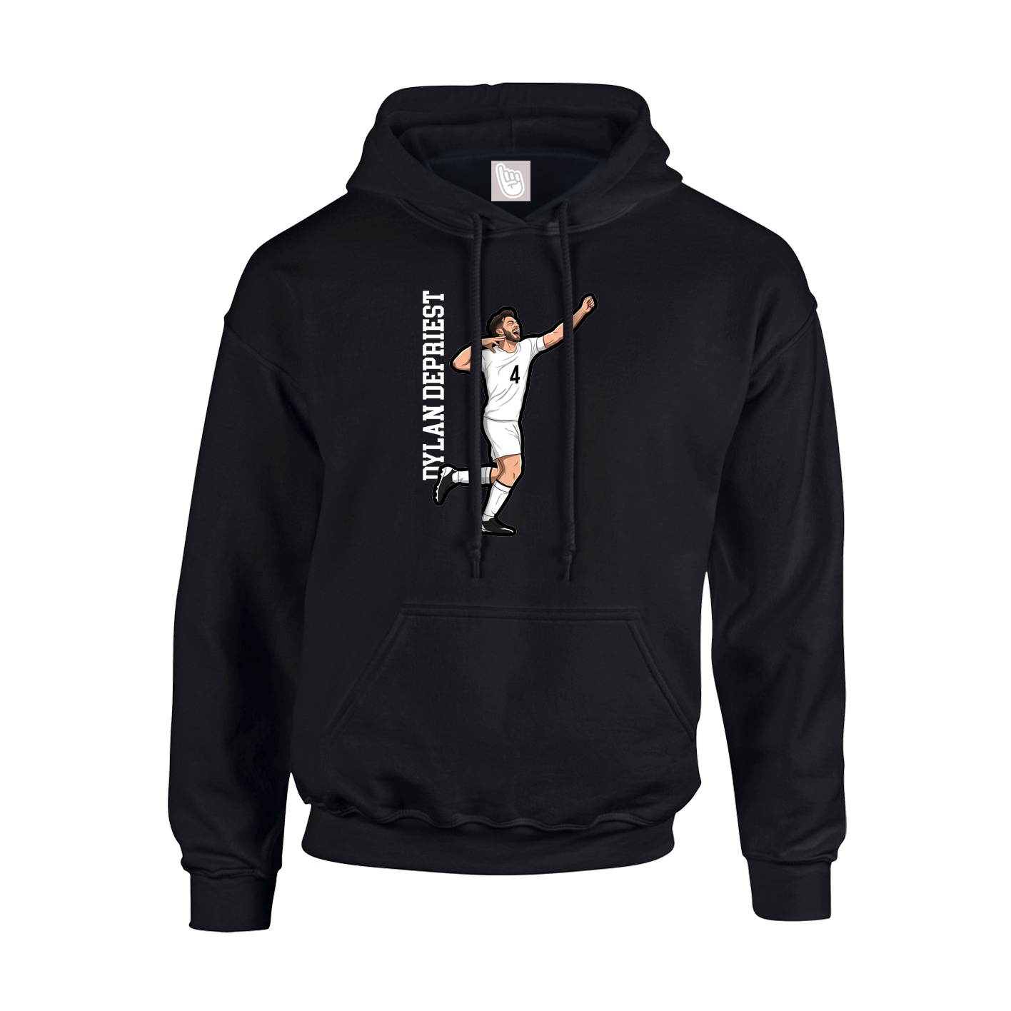 Youth Hoodie — Name Vertical in Black