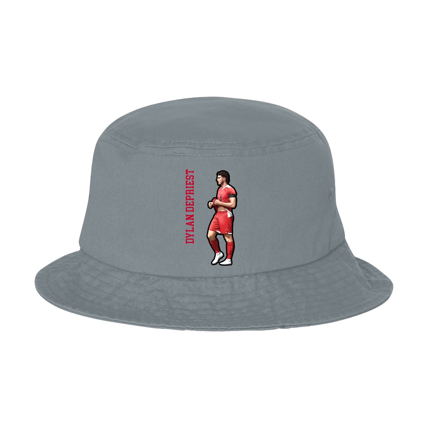 Bucket Cap — Name Vertical in Grey