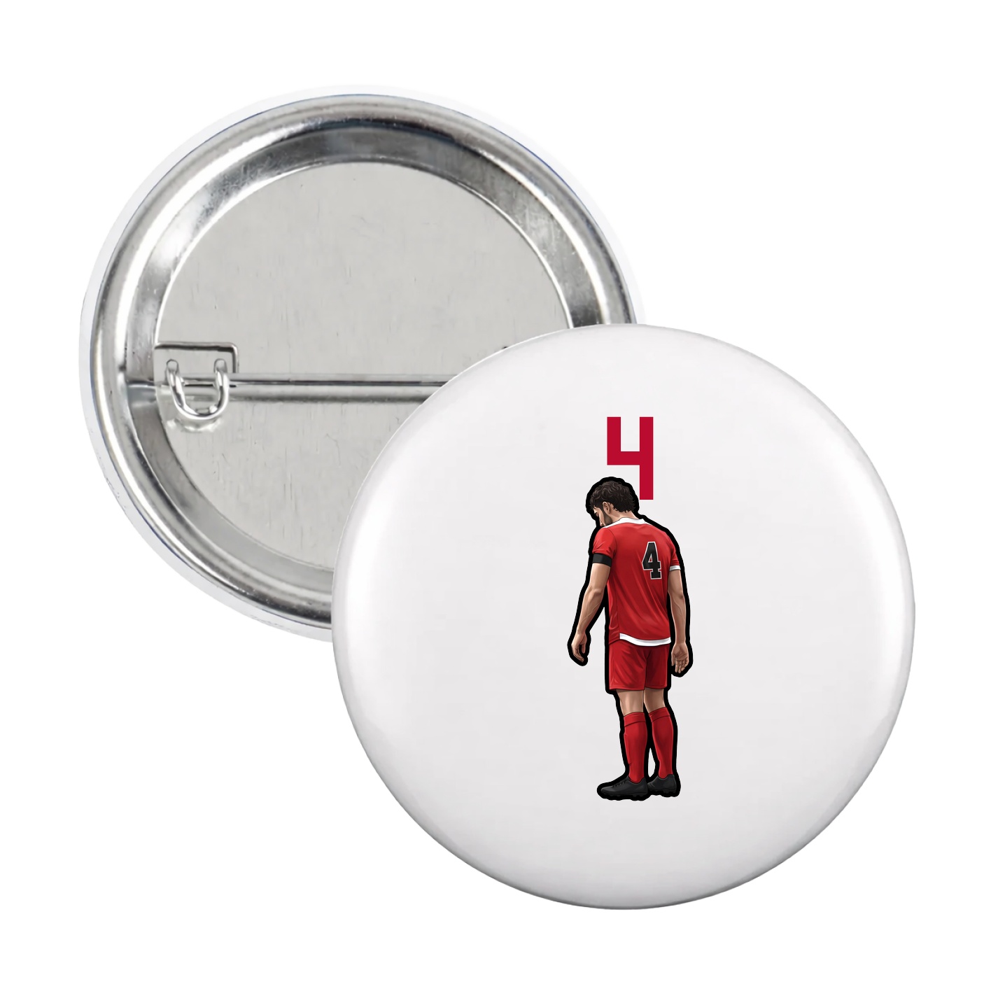 Game Day Button — Number Top in White