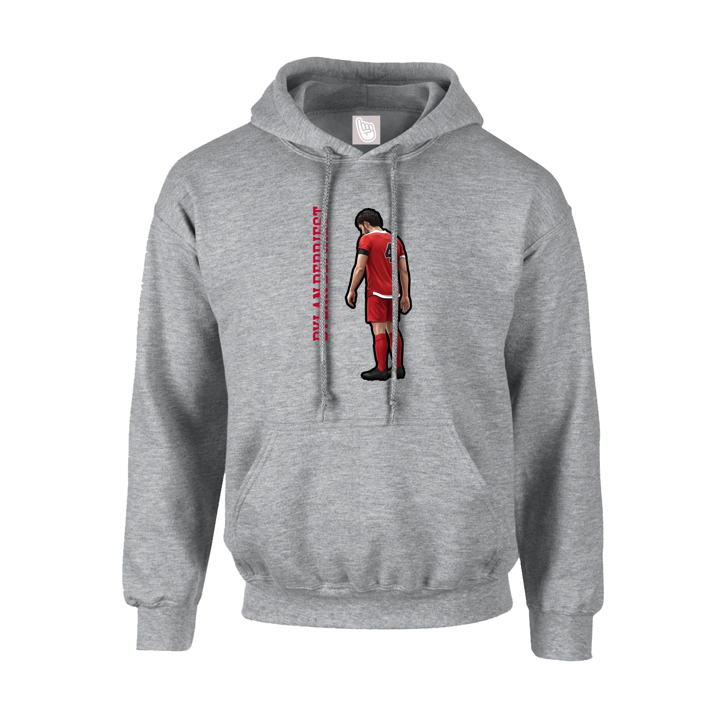 Youth Hoodie — Name Vertical in Grey