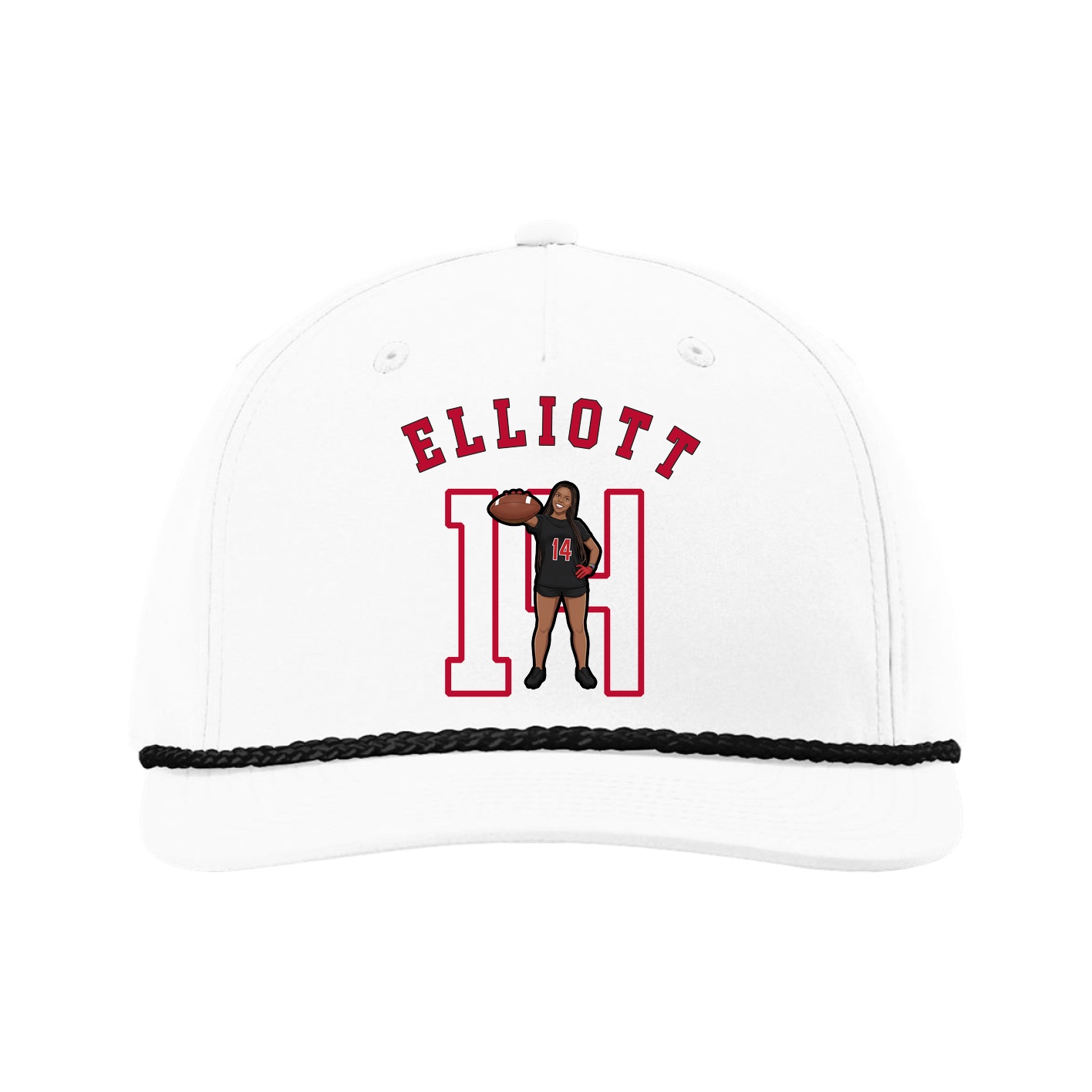 Five-Panel Classic Rope Cap — Shirsey Arch in White
