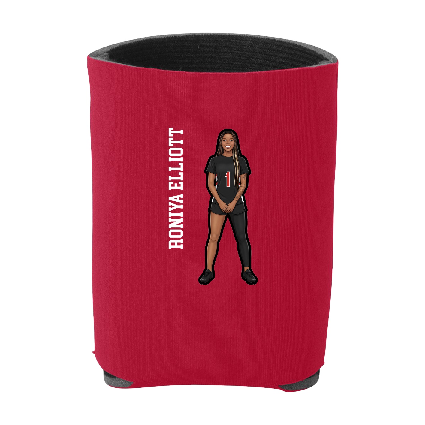 Can Holder — Name Vertical in Red