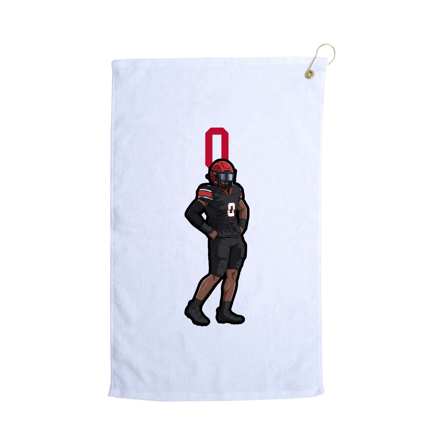 Golf Towel — Number Top in White
