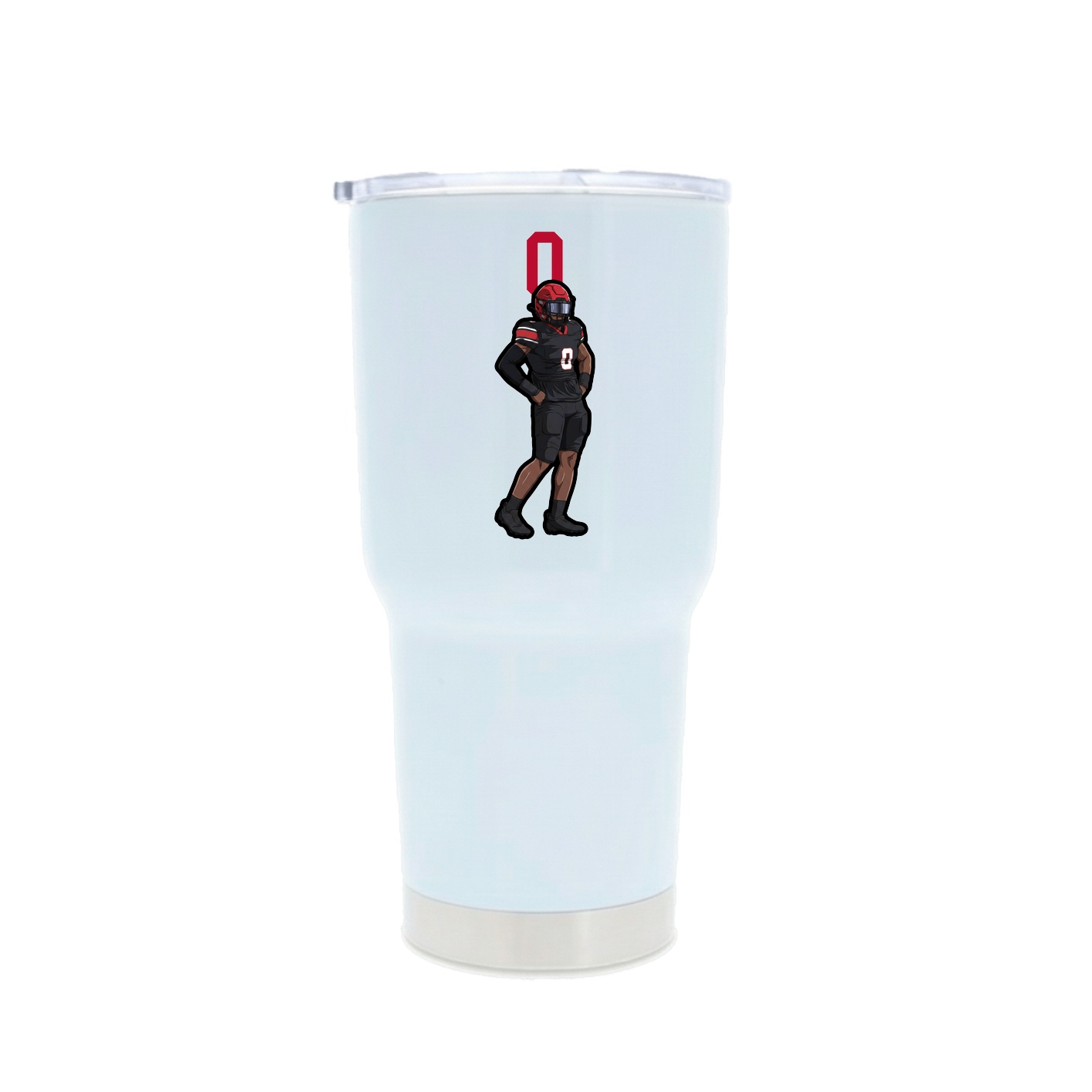 30oz Stainless Steel Tumbler — Number Top in White