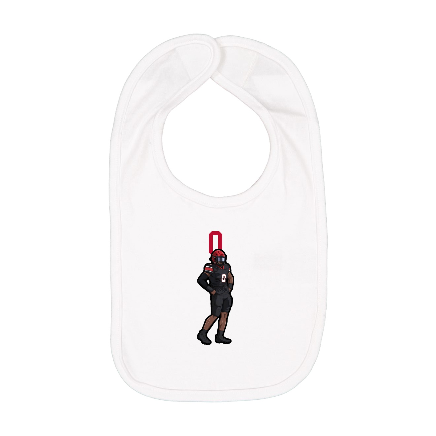 Infant Bib — Number Top in White