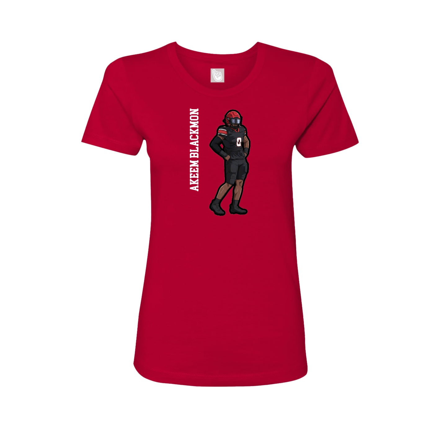 Womens Tee — Name Vertical in Red