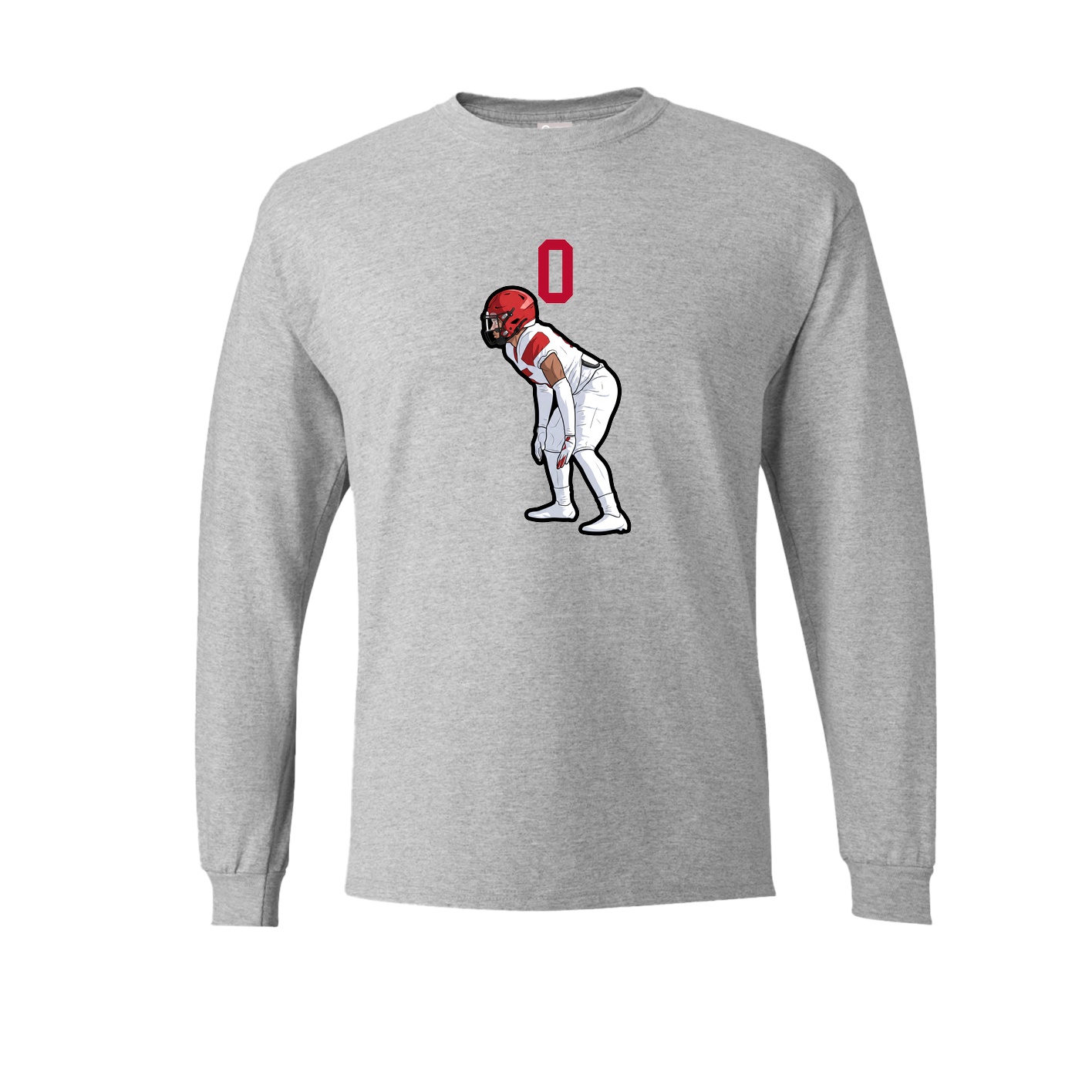 Long Sleeve Tee — Number Top in Grey