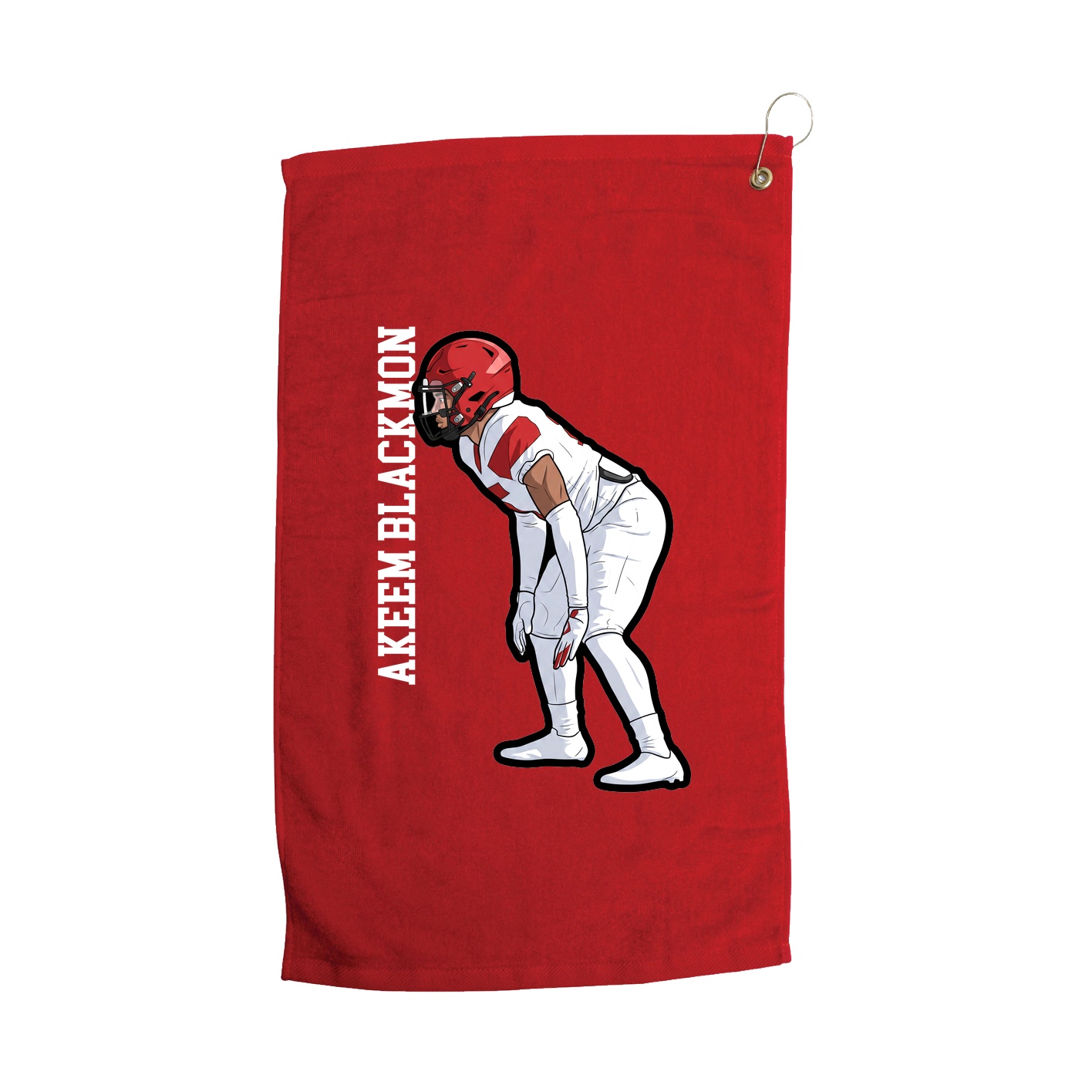 Golf Towel — Name Vertical in Red