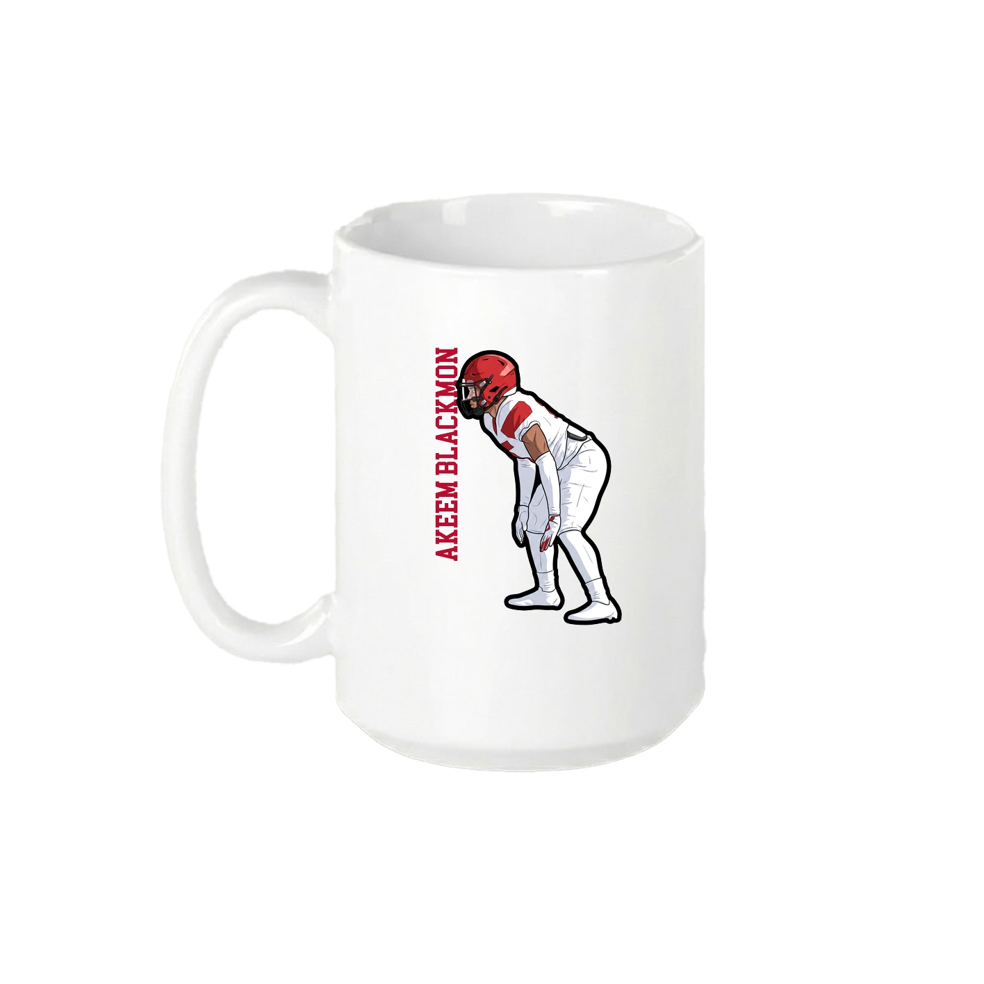 15oz Coffee Mug — Name Vertical in White