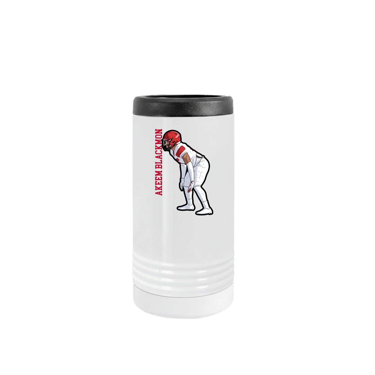 Slim Beverage Holder — Name Vertical in White