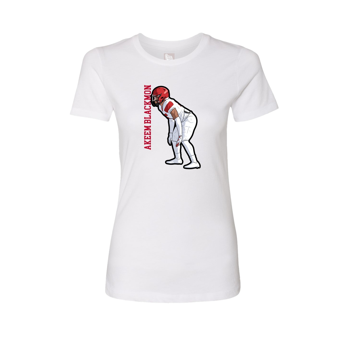 Womens Tee — Name Vertical in White