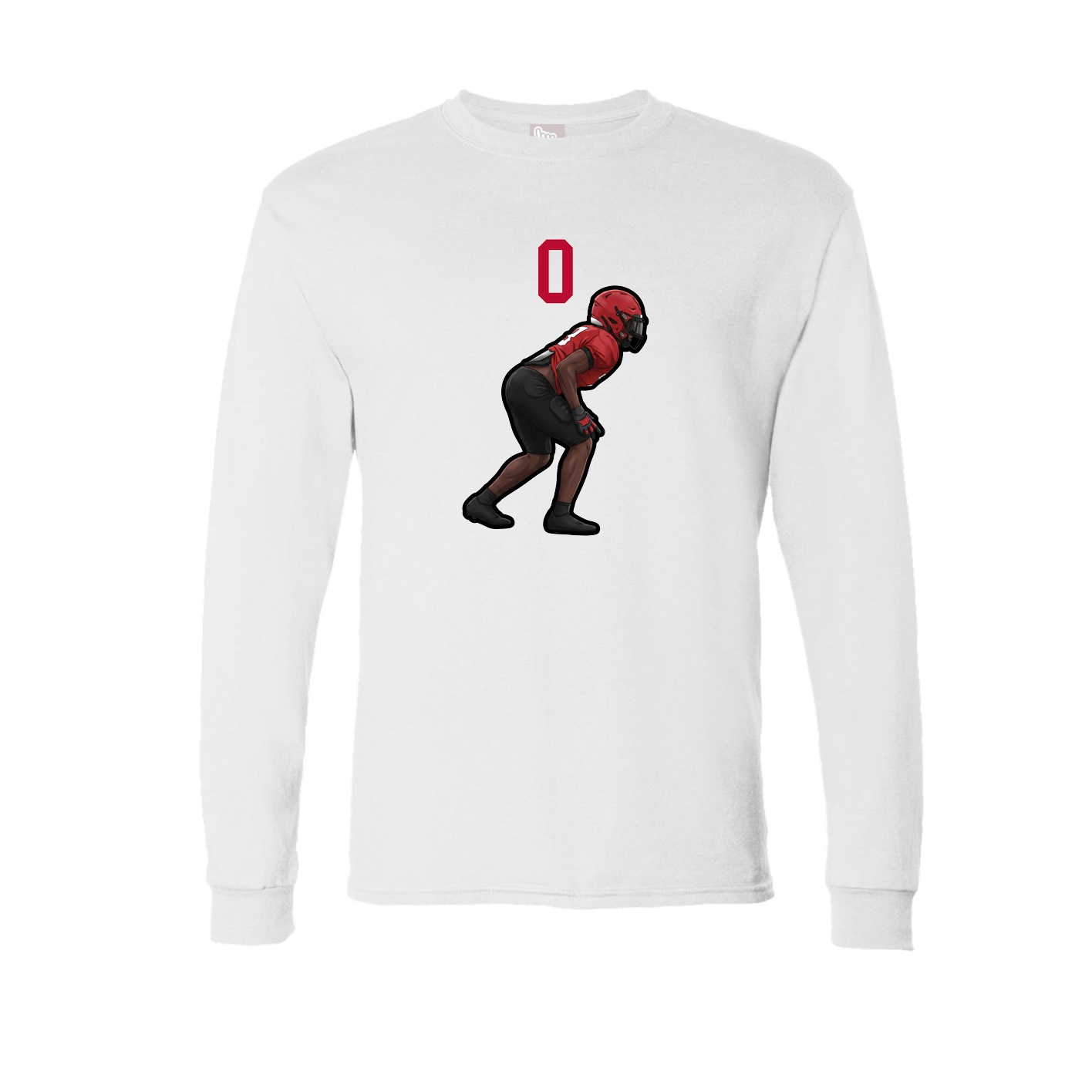 Long Sleeve Tee — Number Top in White