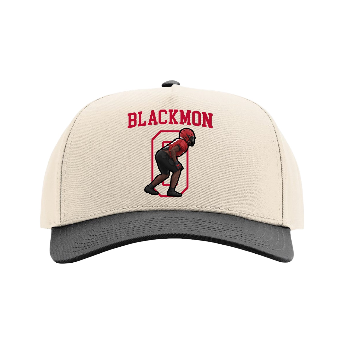 Full Fabric Five-Panel Champ Cap — Shirsey in Cream/Black