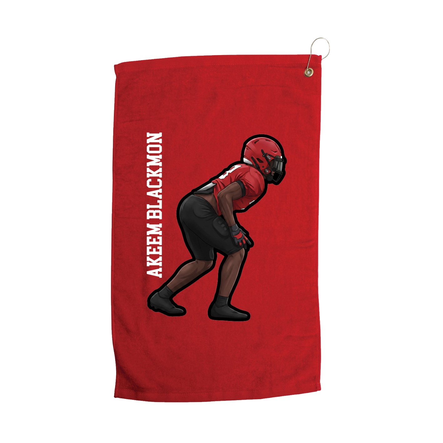 Golf Towel — Name Vertical in Red