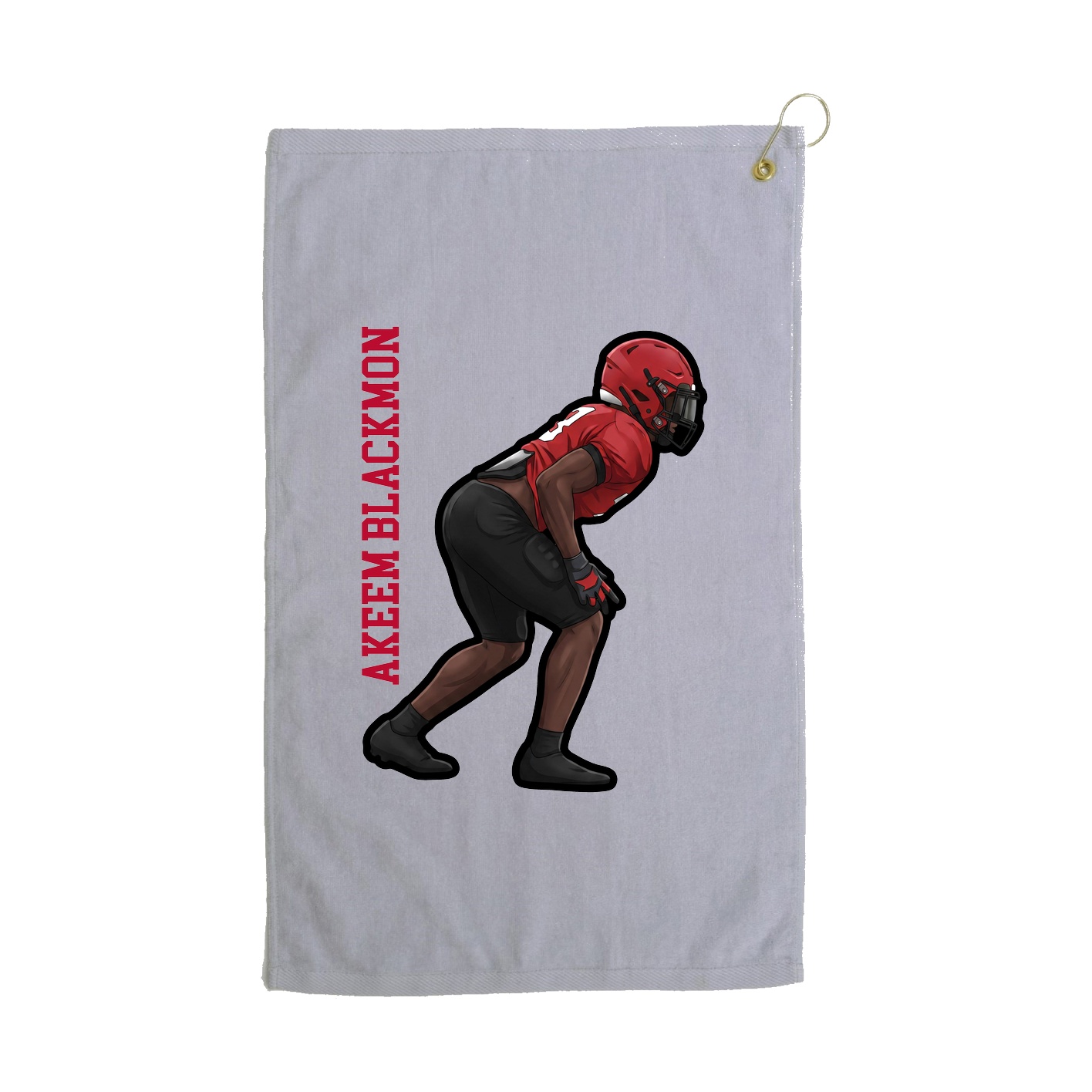 Golf Towel — Name Vertical in Grey