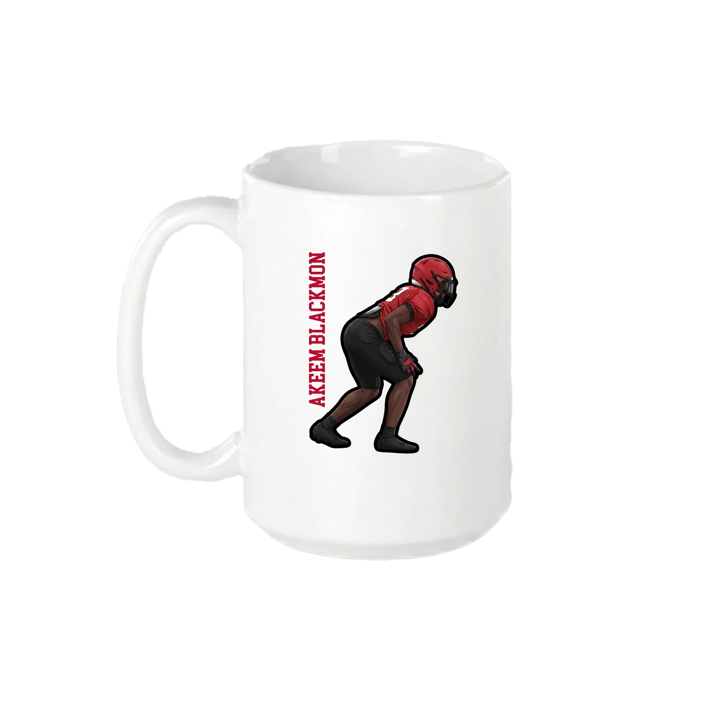 15oz Coffee Mug — Name Vertical in White