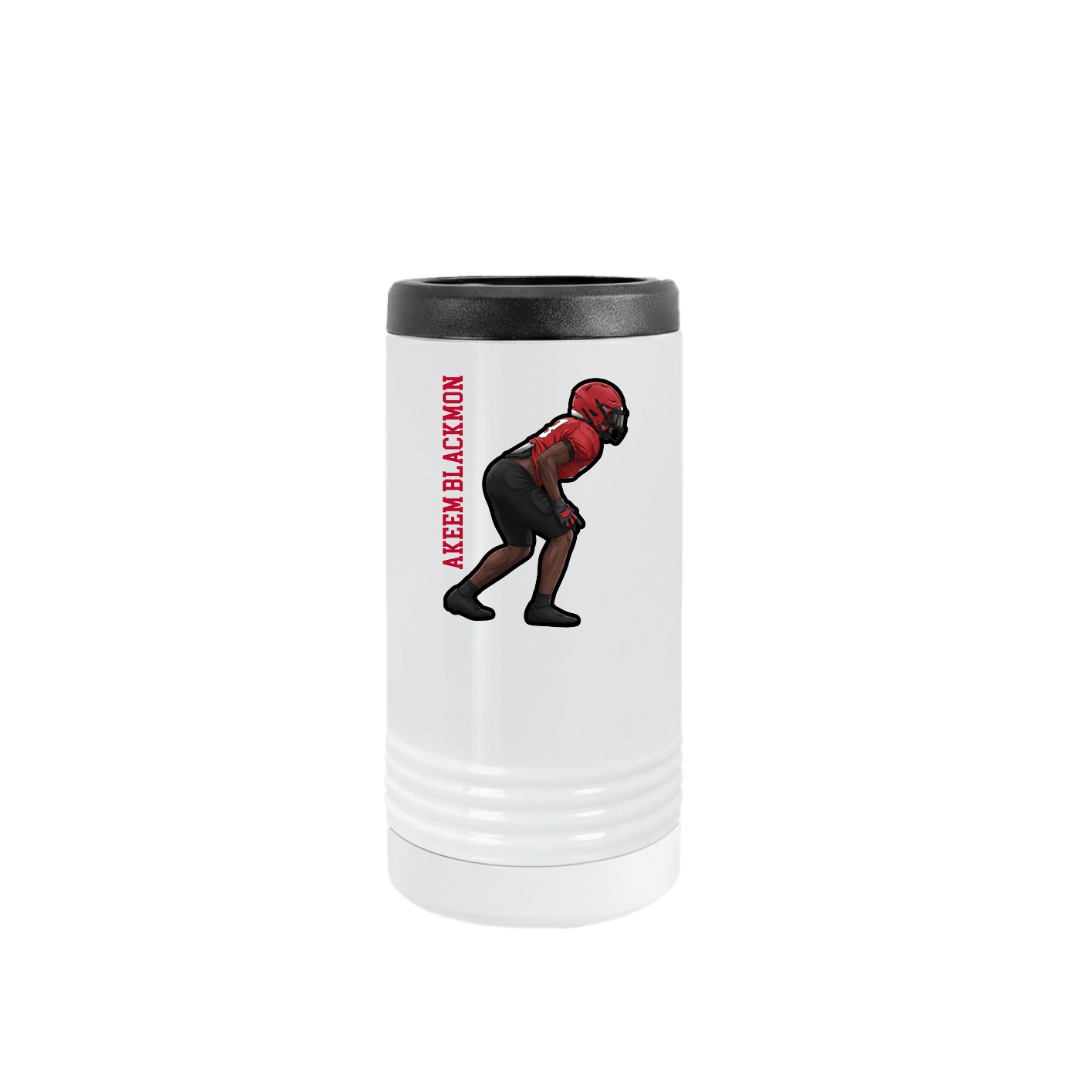 Slim Beverage Holder — Name Vertical in White