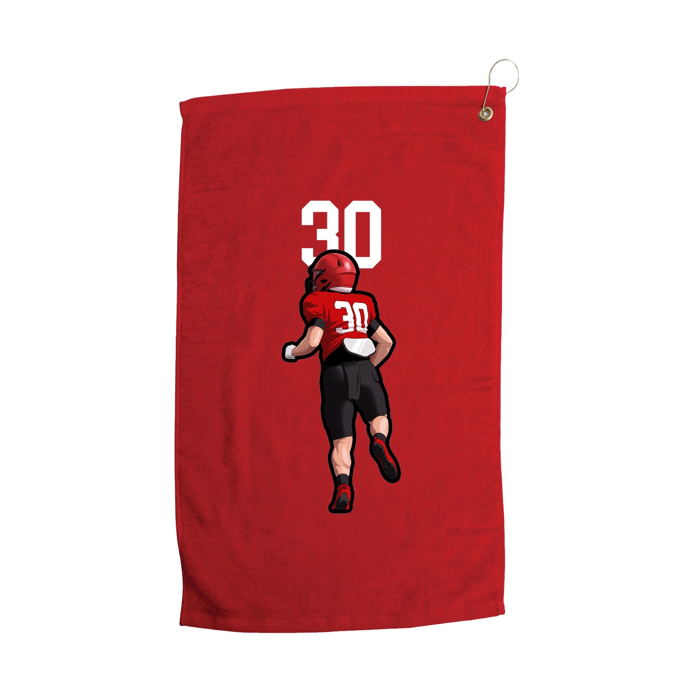 Golf Towel — Number Top in Red