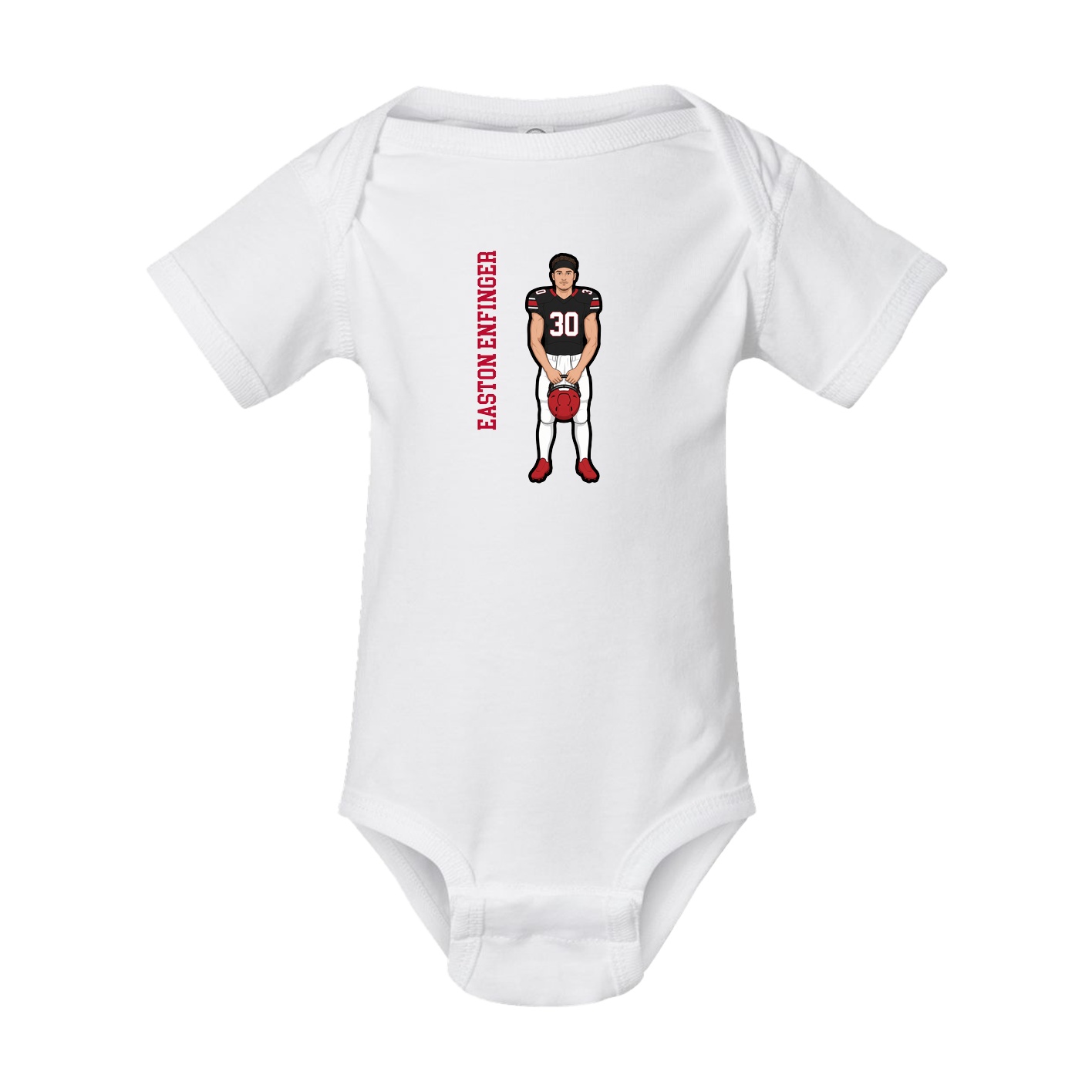 Baby Onesie — Name Vertical in White