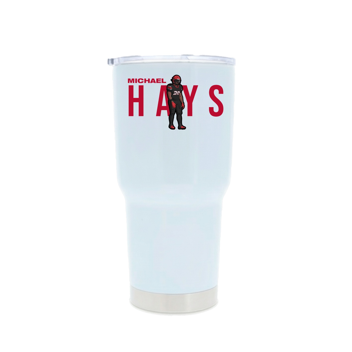 30oz Stainless Steel Tumbler — Player Name in White