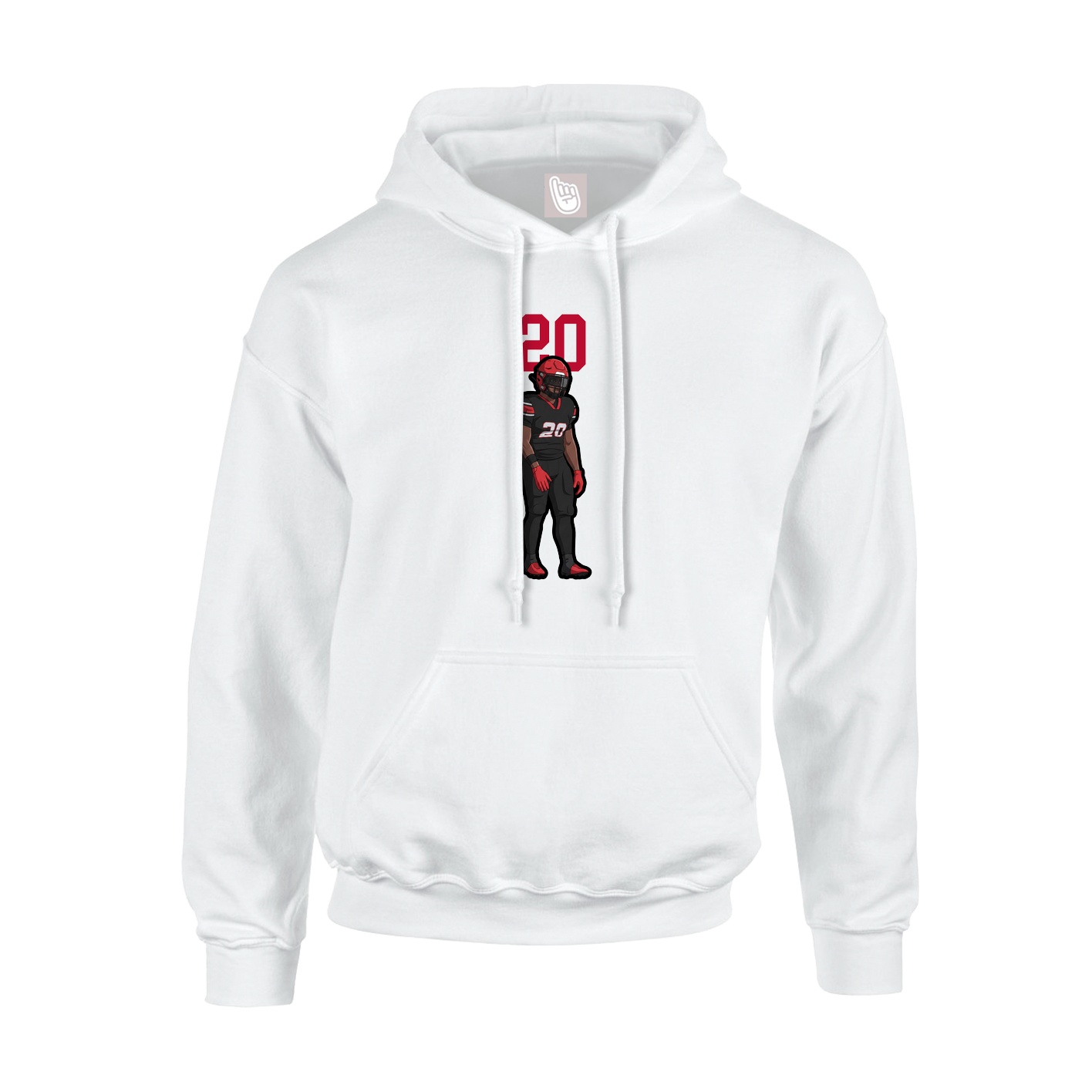 Youth Hoodie — Number Top in White