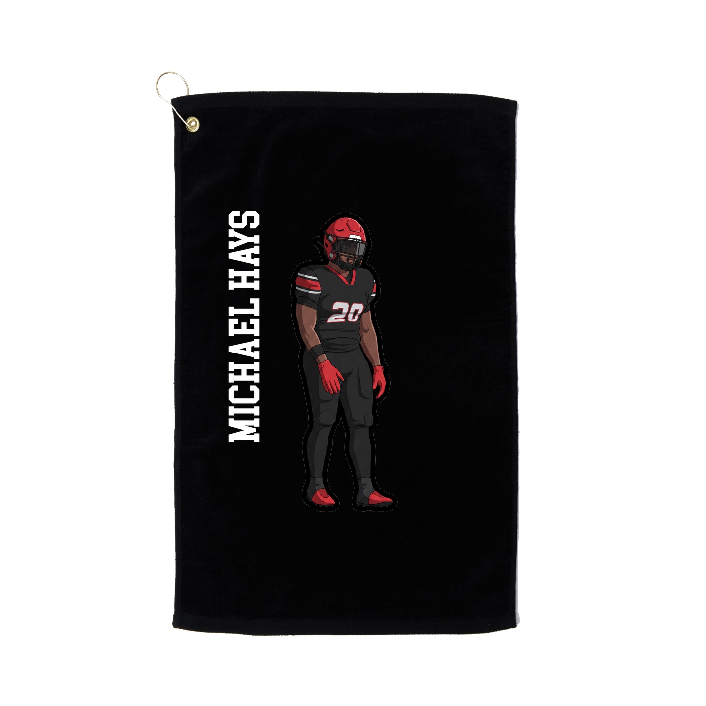 Golf Towel — Name Vertical in Black