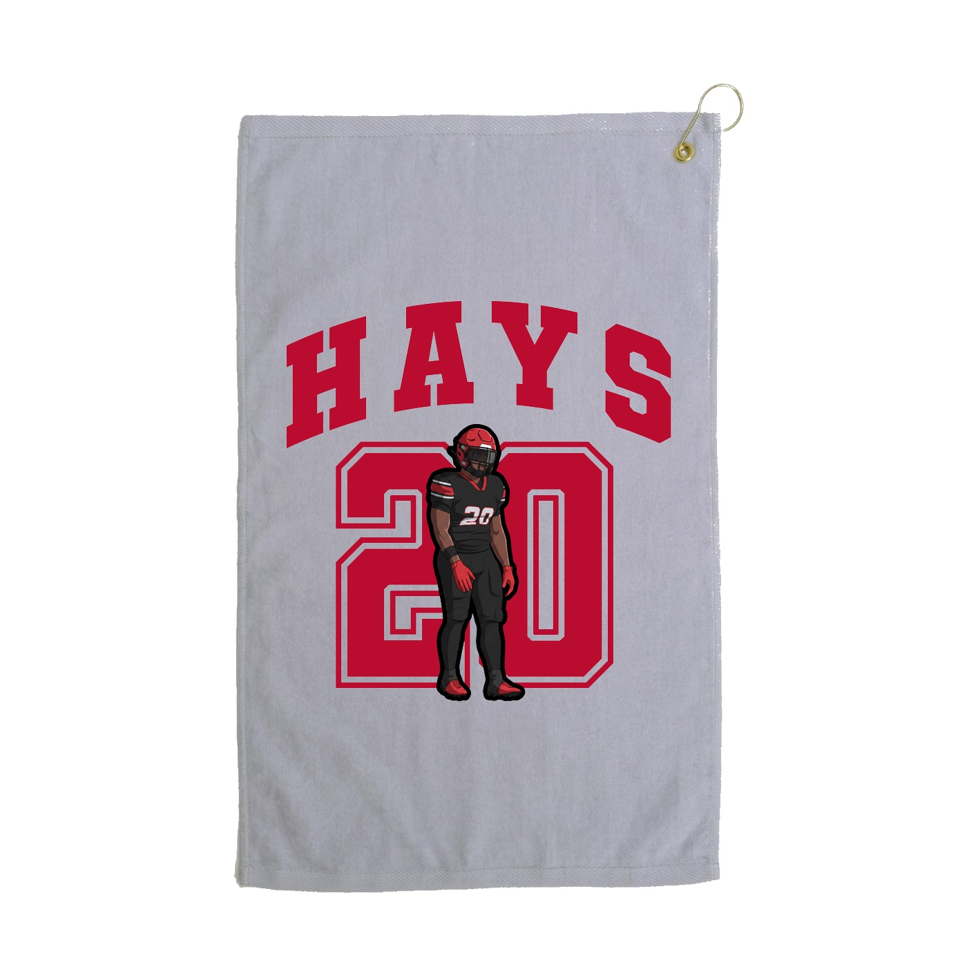 Golf Towel — Number in Grey