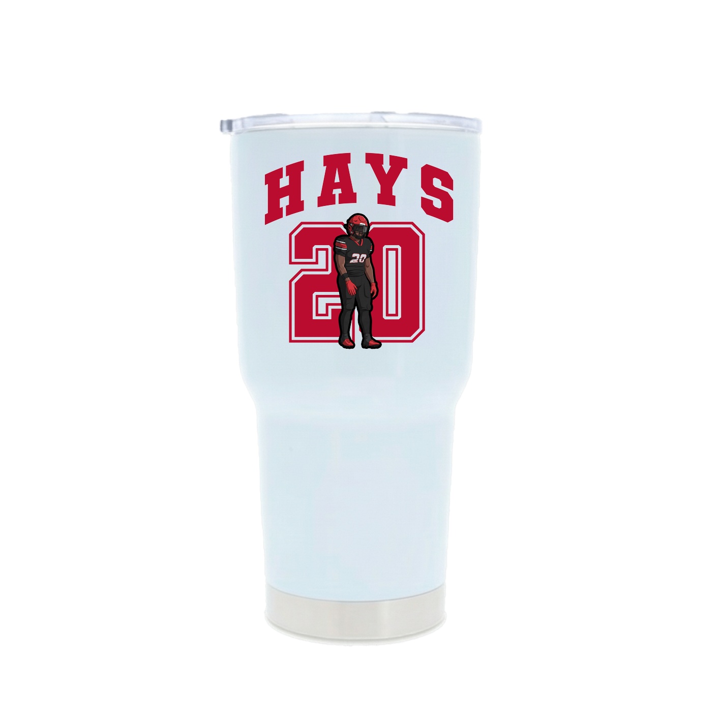 30oz Stainless Steel Tumbler — Number in White