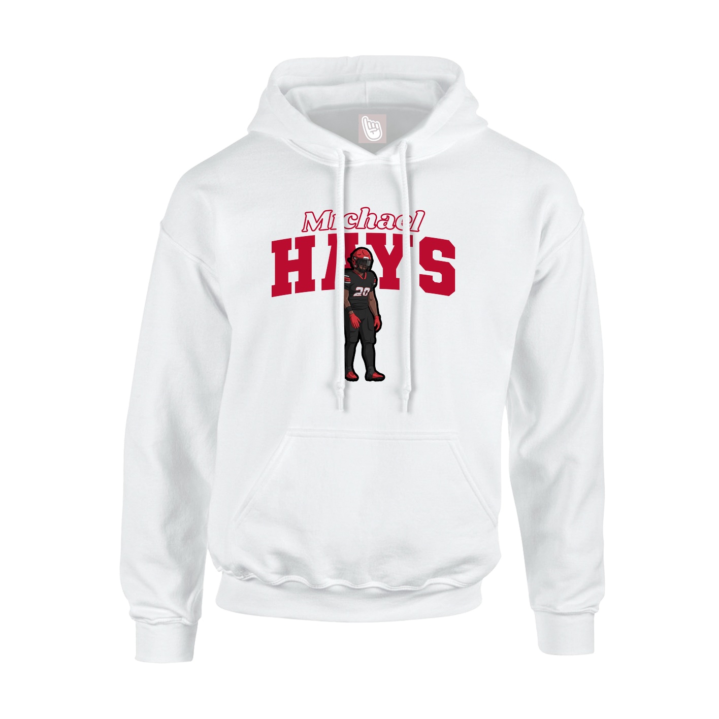 Hoodie — Name Arch in White