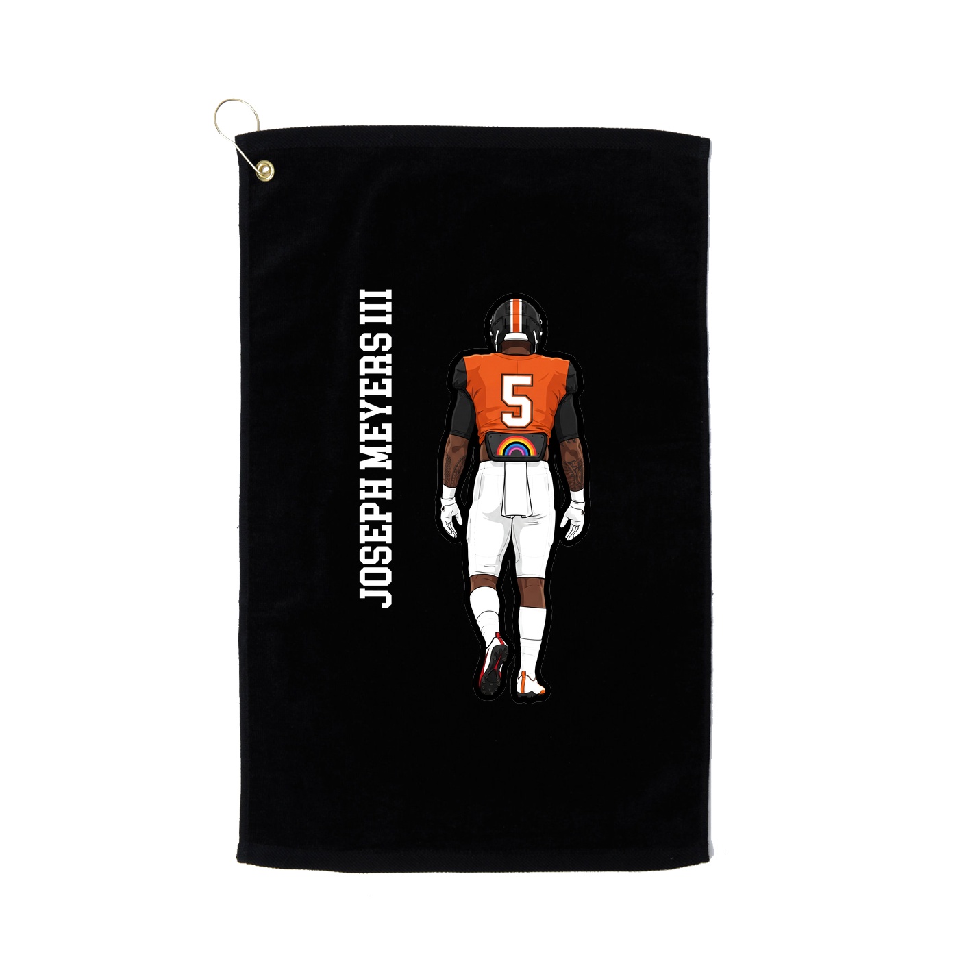 Golf Towel — Name Vertical in Black