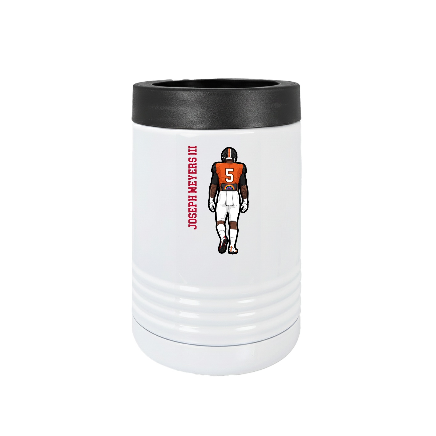 Beverage Holder — Name Vertical in White