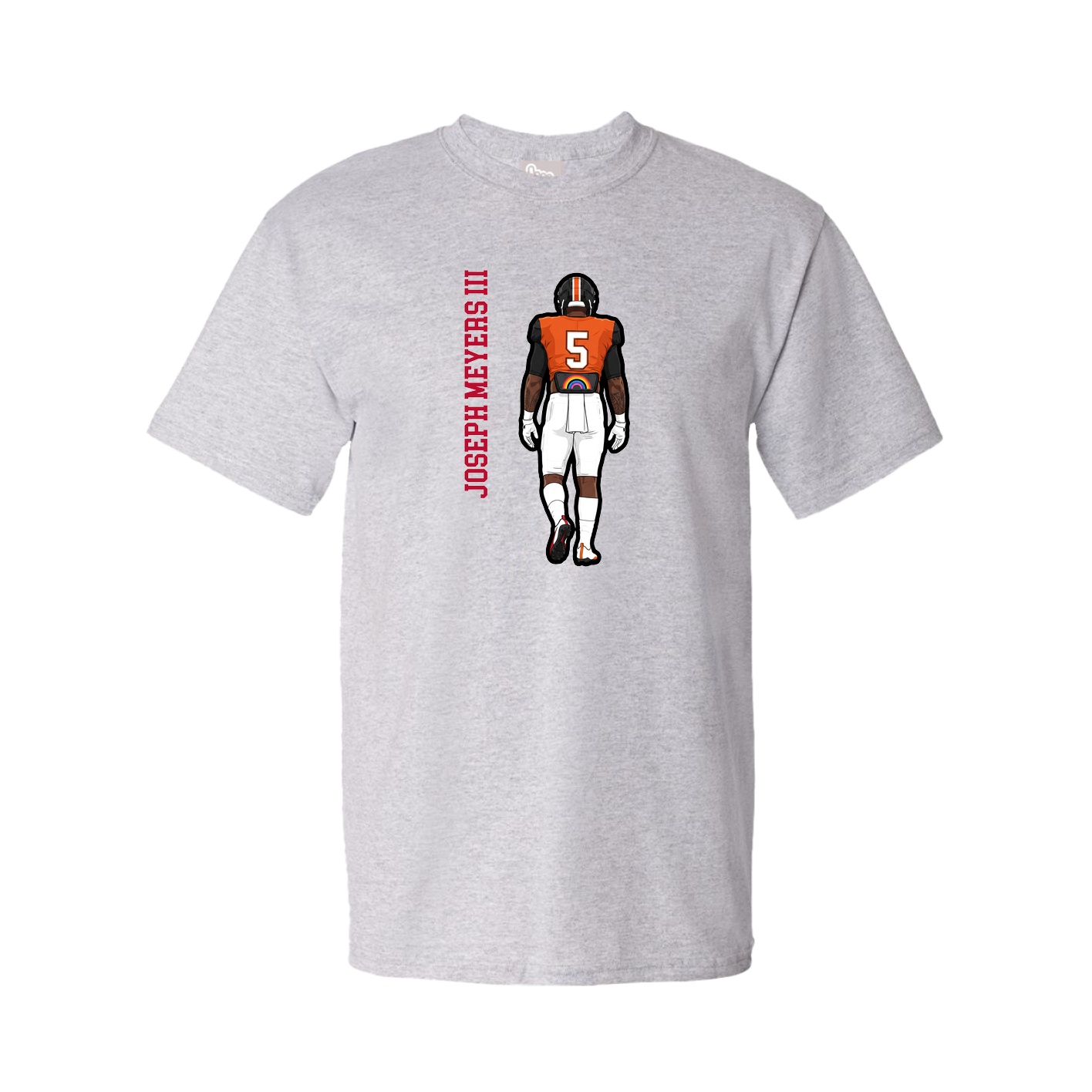 Tee — Name Vertical in Grey
