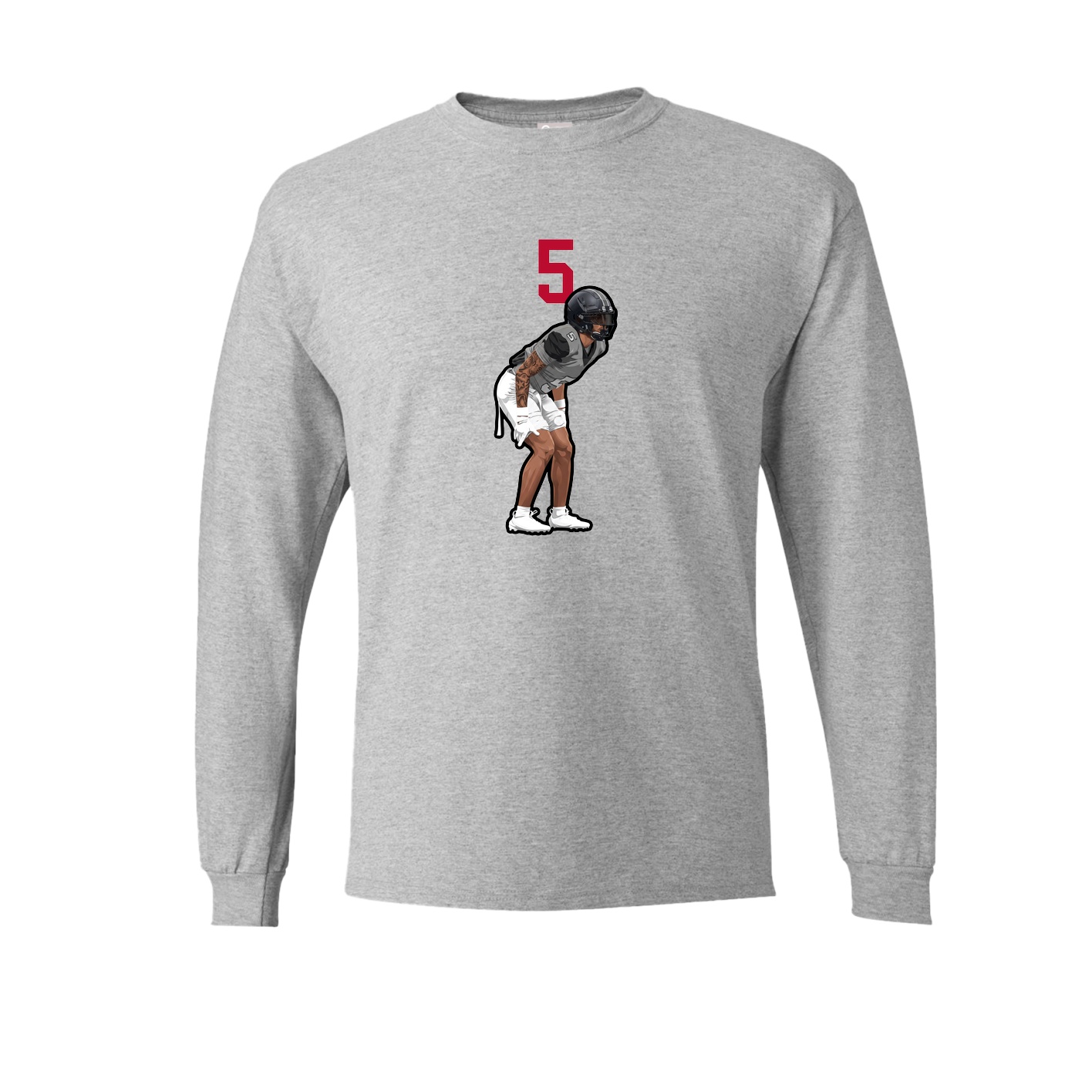 Long Sleeve Tee — Number Top in Grey