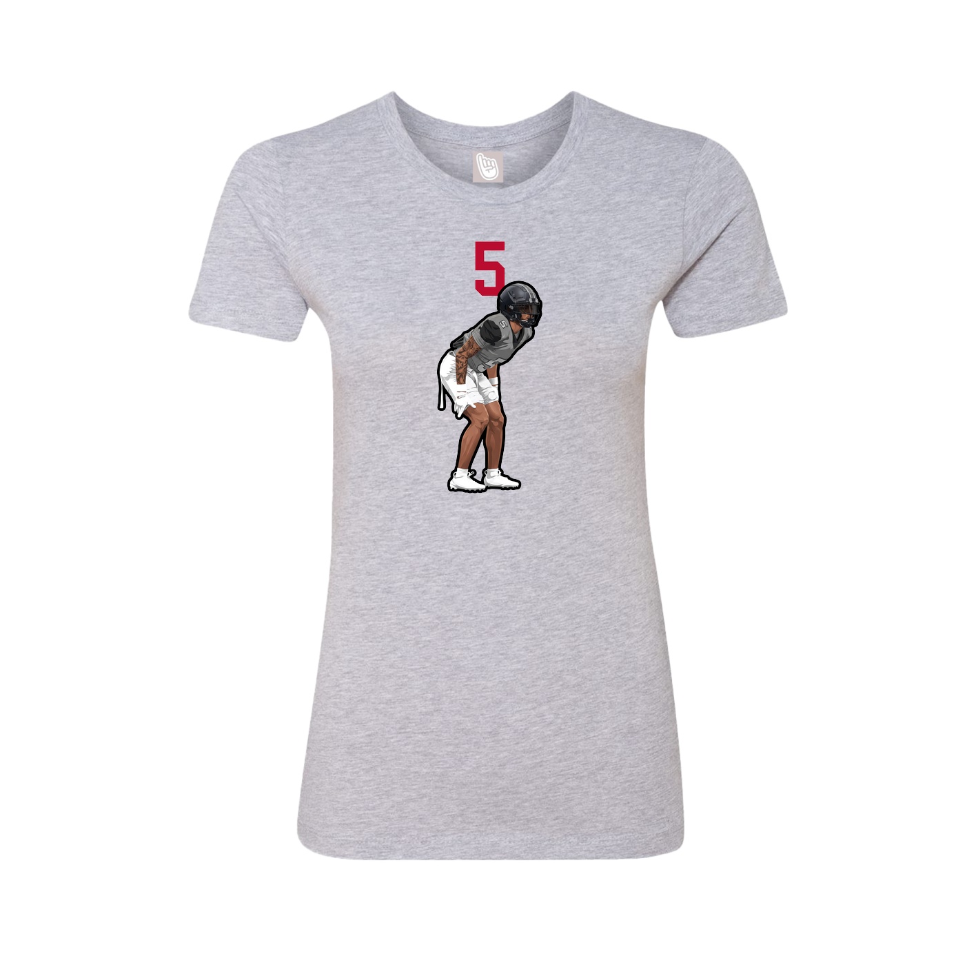 Womens Tee — Number Top in Grey