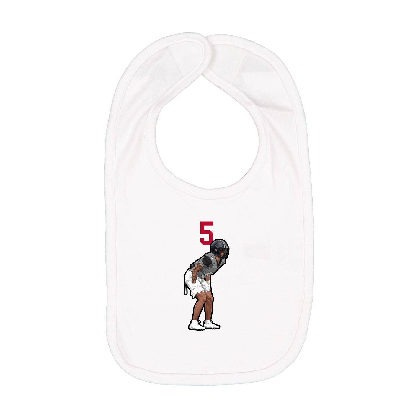 Infant Bib — Number Top in White