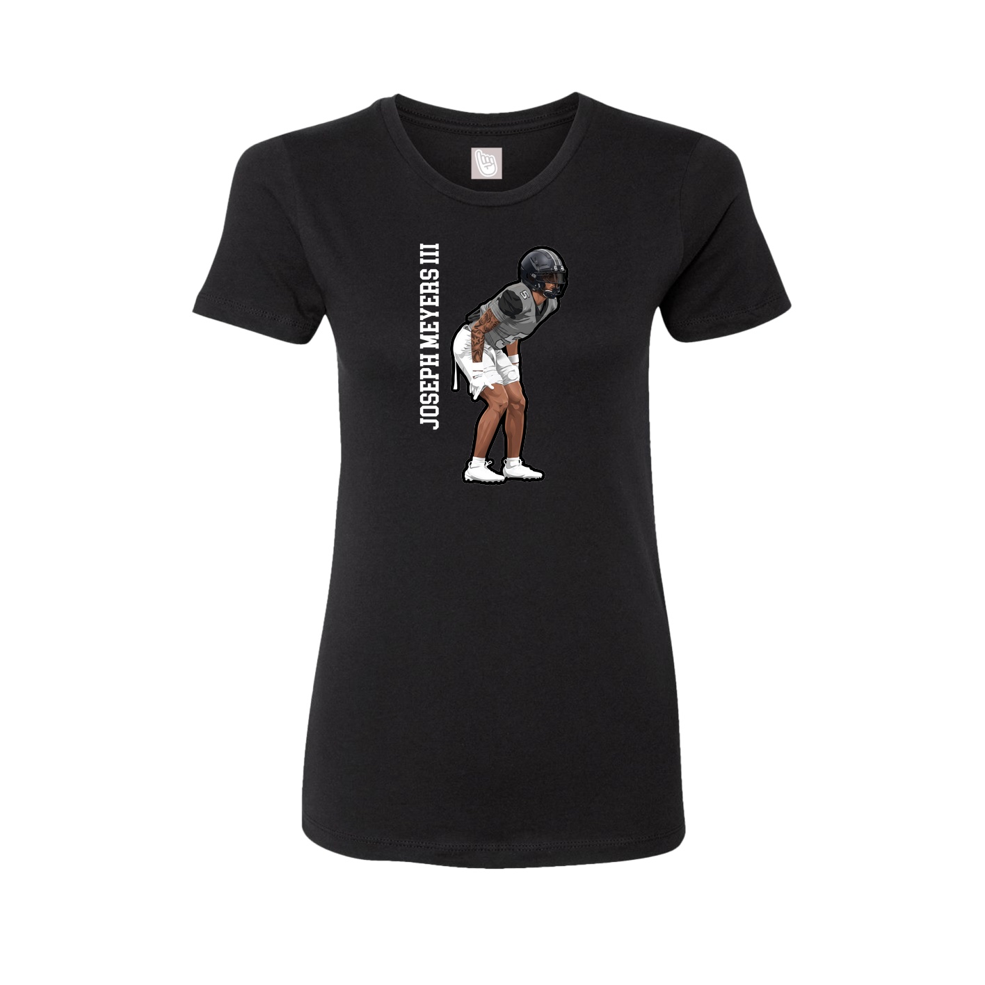 Womens Tee — Name Vertical in Black