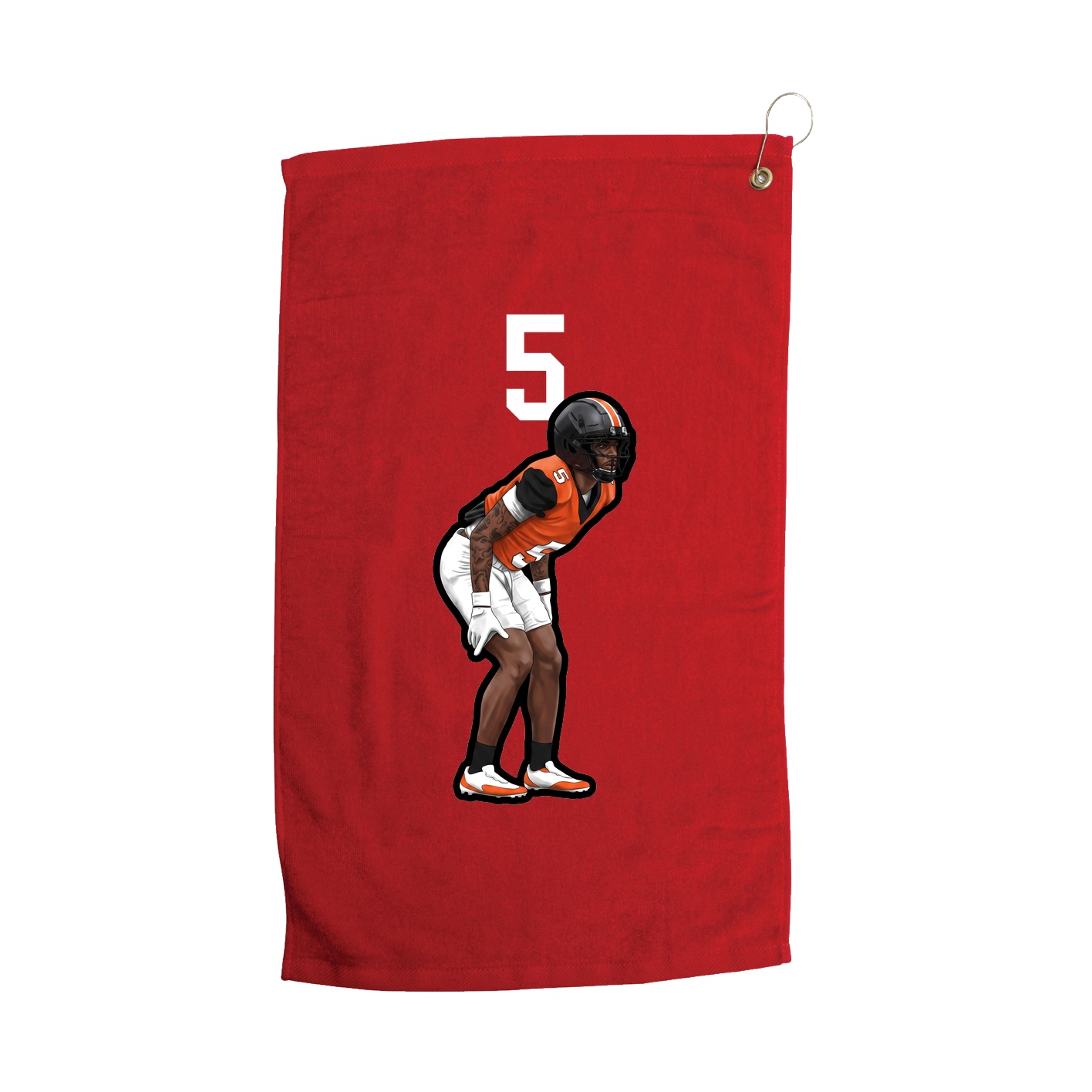 Golf Towel — Number Top in Red