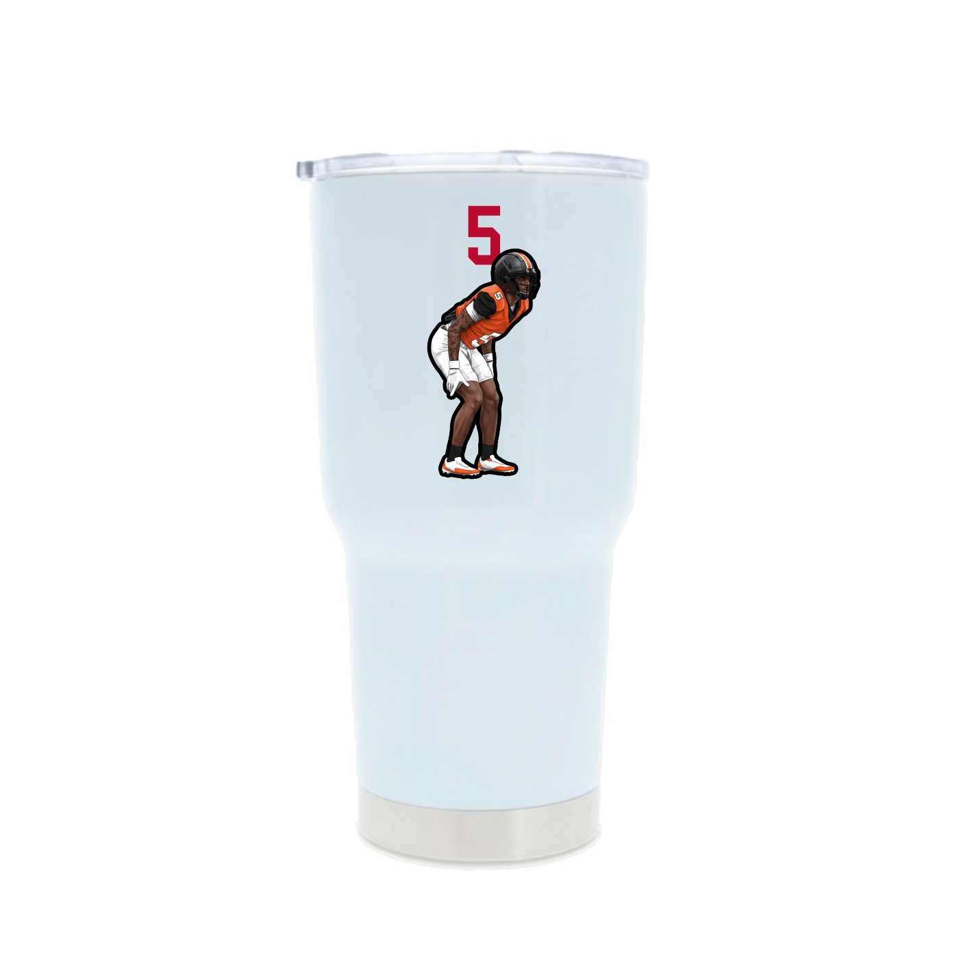 30oz Stainless Steel Tumbler — Number Top in White