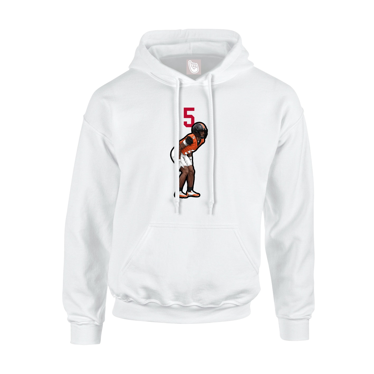 Youth Hoodie — Number Top in White
