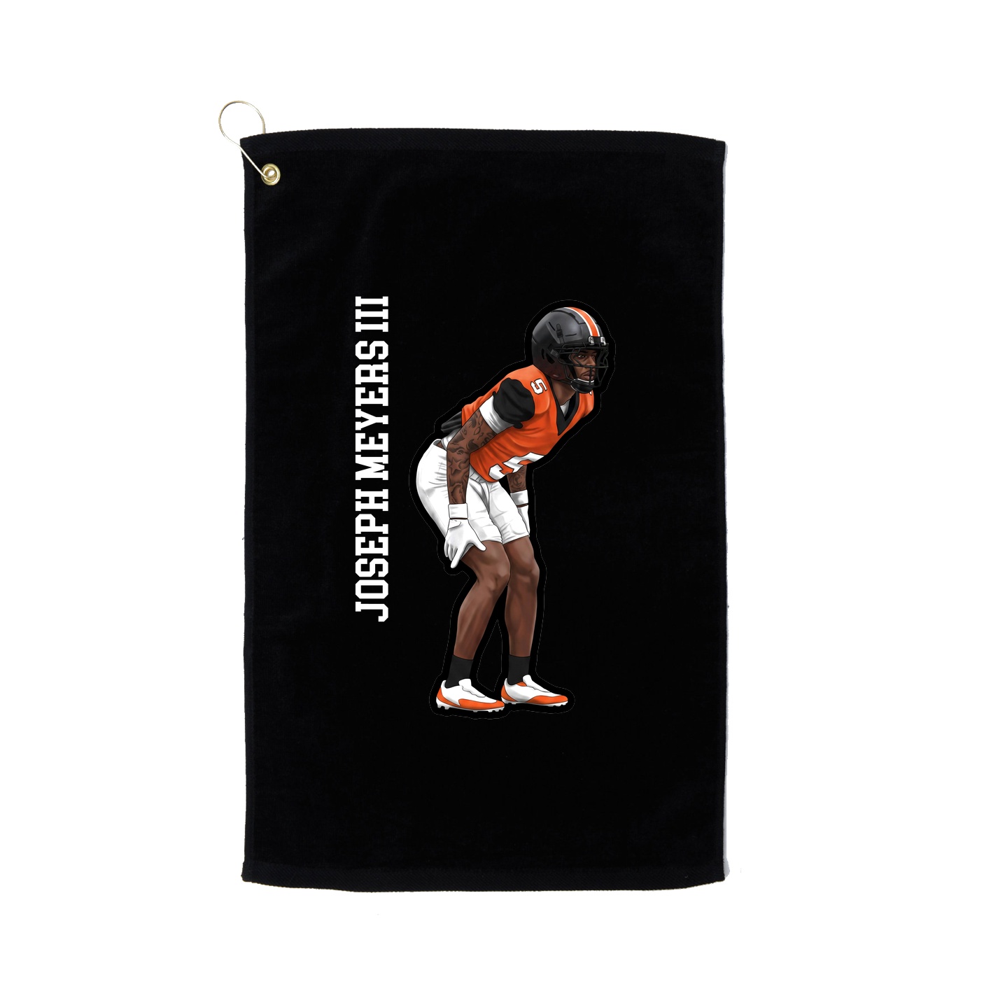 Golf Towel — Name Vertical in Black