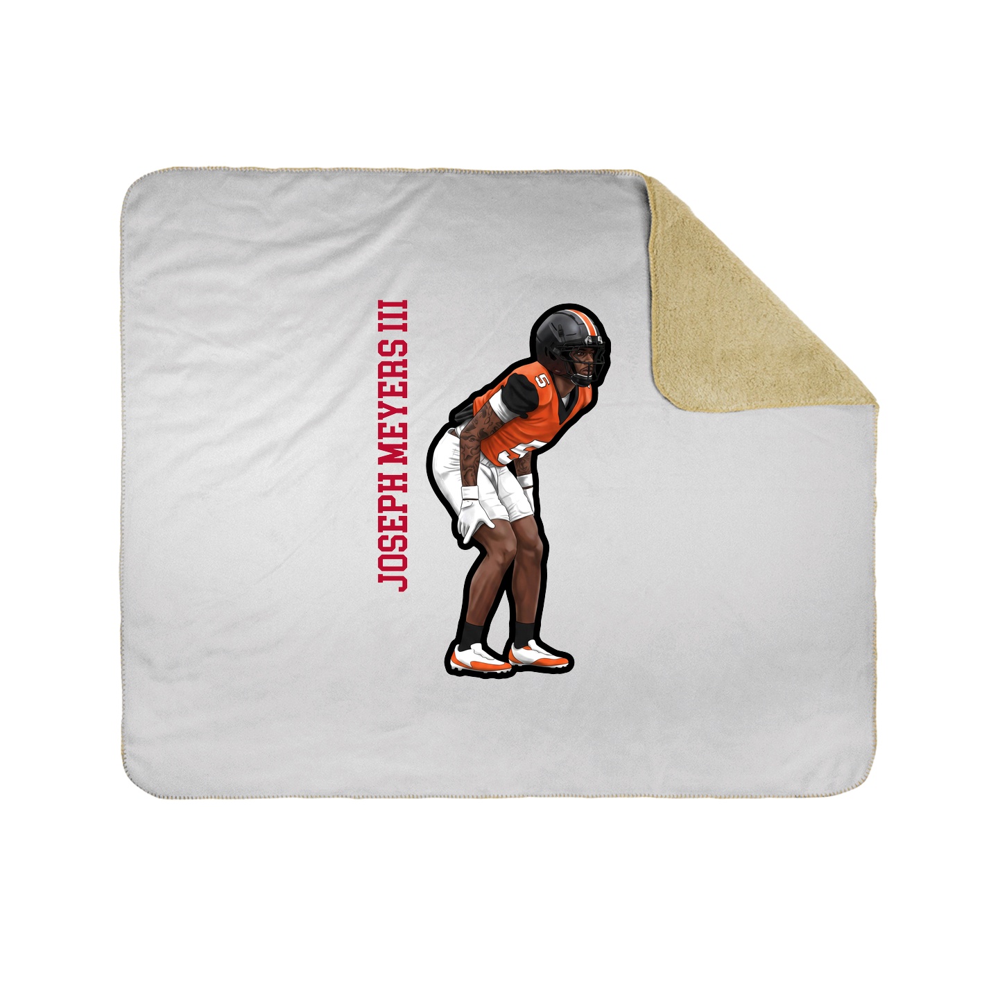 Throw Blanket — Name Vertical in White