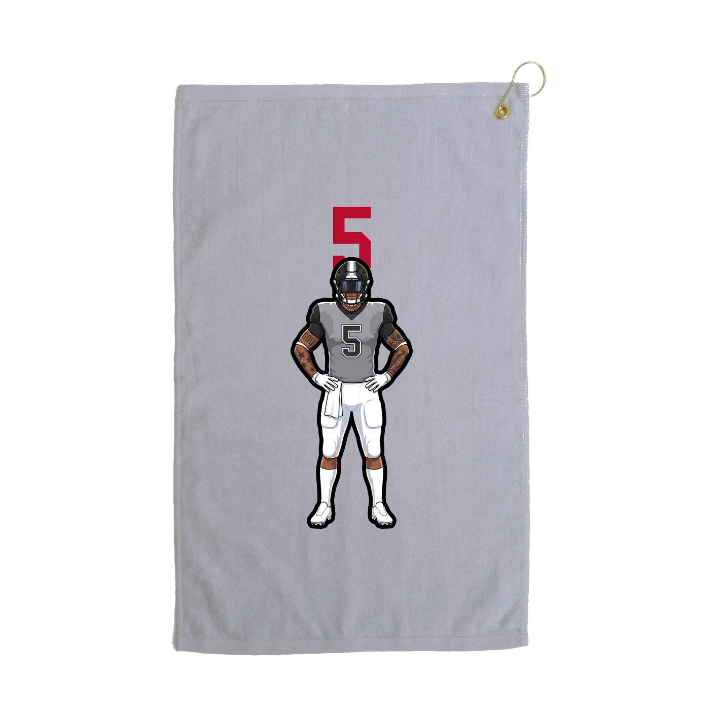 Golf Towel — Number Top in Grey